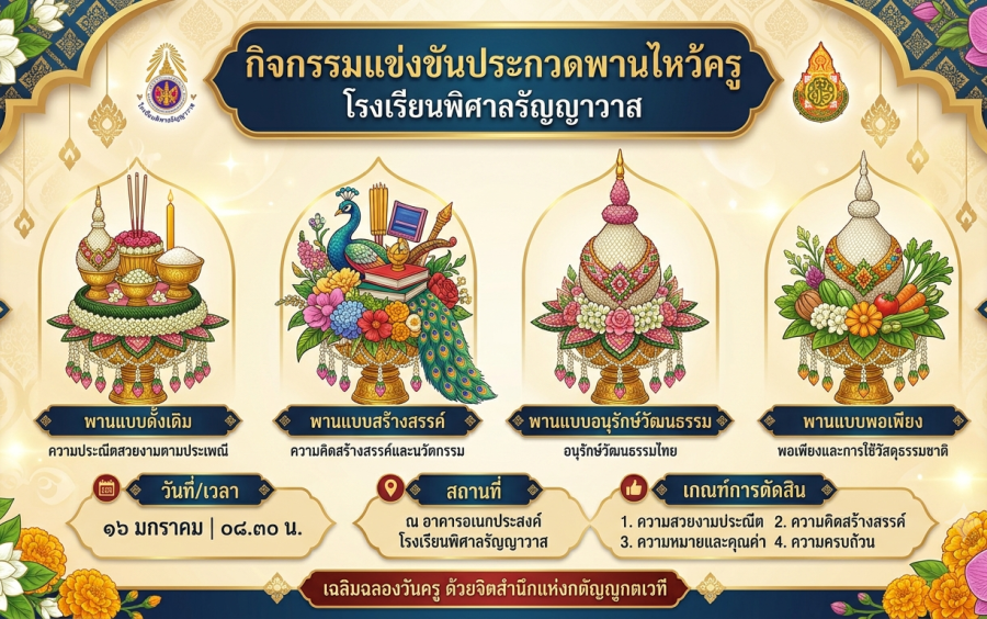 กิจกรรมประกวดพานไหว้ครู ปีการศึกษา 2569 